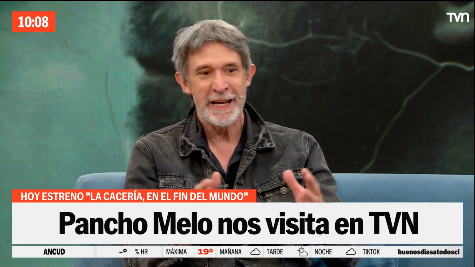 Francisco Melo volvió a TVN para promocionar el estreno de la segunda temporada de “La Cacería”