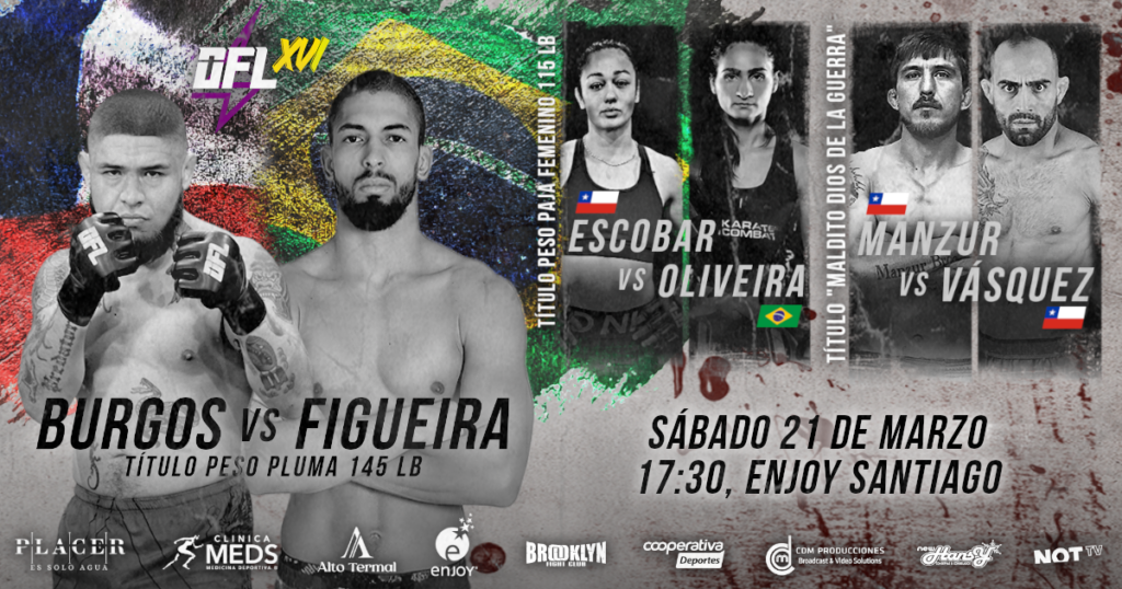 OFL XVI: Chile y Brasil se enfrentan por tres títulos sudamericanos de MMA en Enjoy Santiago OFL XVI MMA